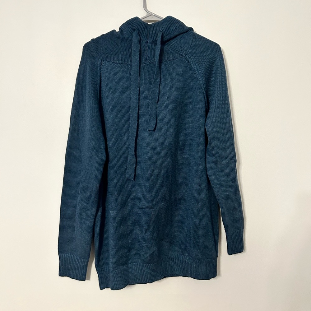 Teal drawstring sweatshirt, size Large